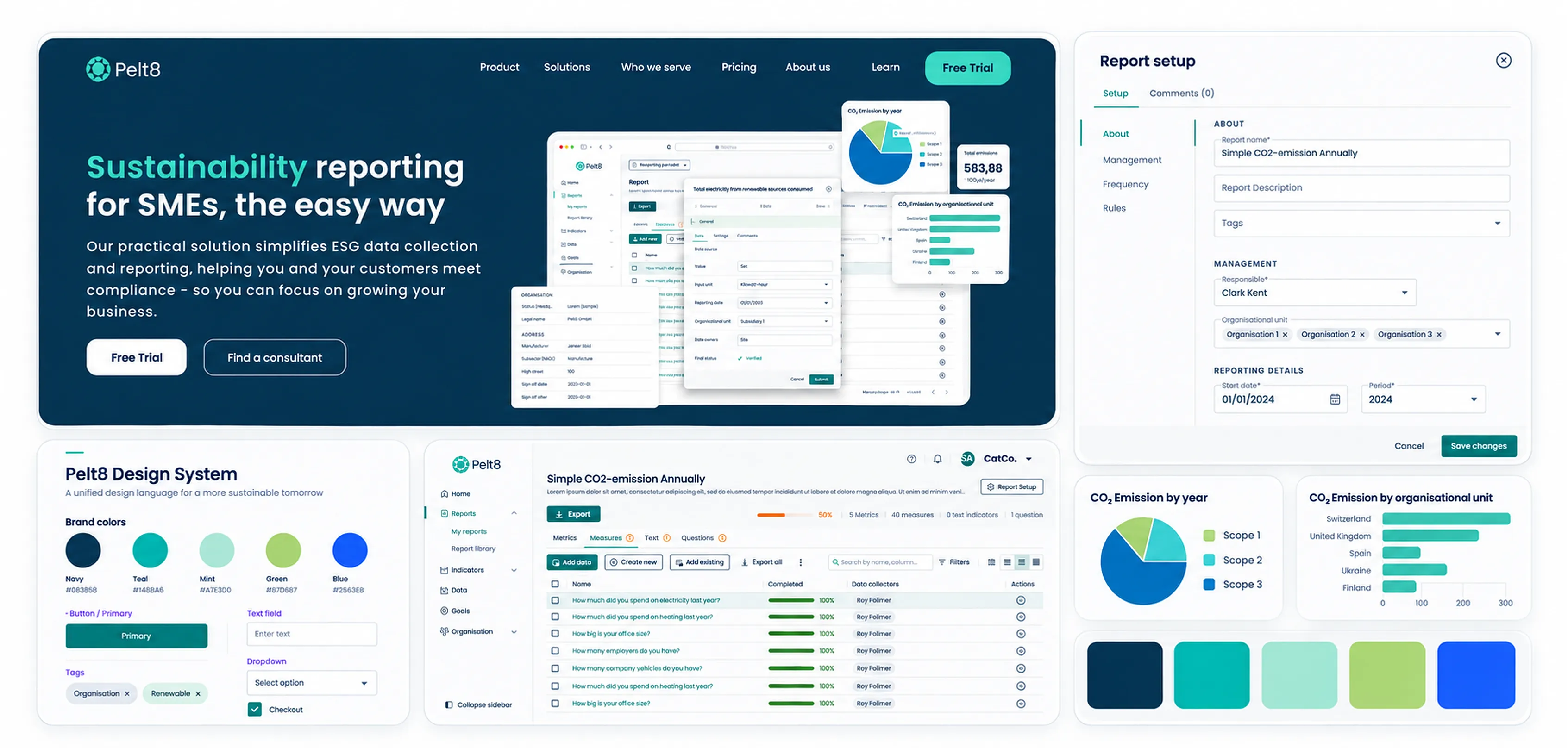 Pelt8: producto, Design System y marca de una startup suiza de reporting ESG